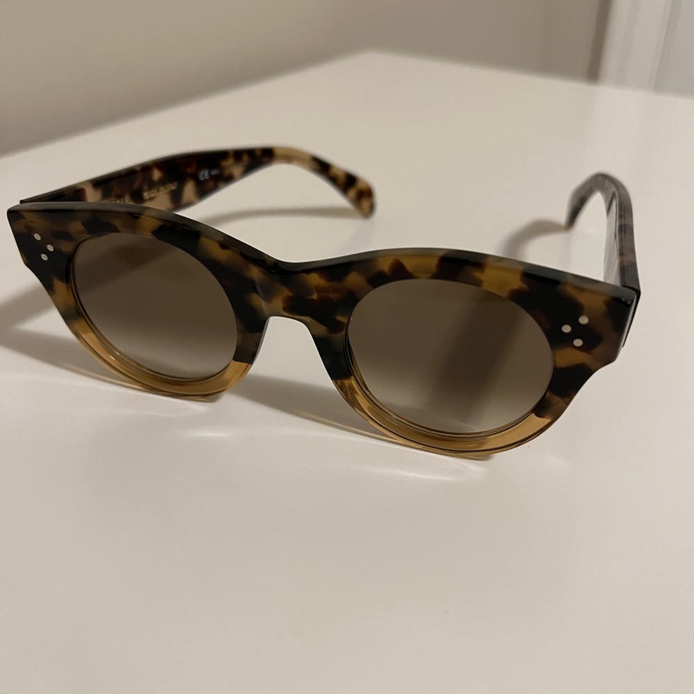 Celine small round tortoise shell sunglasses